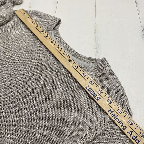J Jill Zinc Shimmer Gray Gold Crew Neck Pullover Knit Sweater Women's Large - Picture 11 of 12
